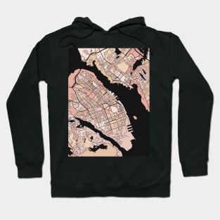 Halifax Map Pattern in Soft Pink Pastels Hoodie